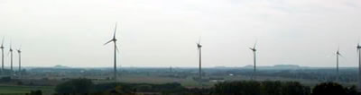 Photo des éoliennes située à Dour/Quiévrain